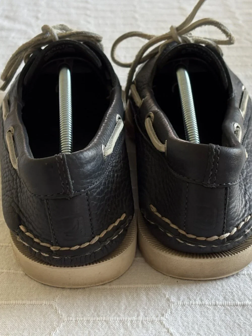 Sperry Authentic Original Boat Shoes 2 Eye Navy Leather Mens Size 9.5
